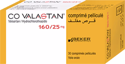 CO VALASTAN — 160MG/25MG, COMPRIME PELLICULE