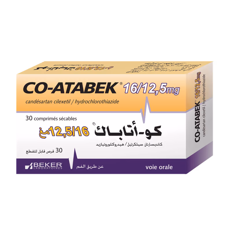 CO-ATABEK — 16MG/12,5MG, COMPRIME SECABLE