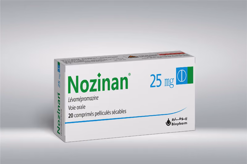 NOZINAN — 25MG, COMPRIME PELLICULE SECABLE