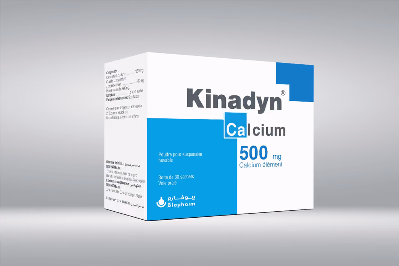 KINADYN CALCIUM — 500MG, POUDRE POUR SUSPENSION BUVABLE EN SACHET DOSE