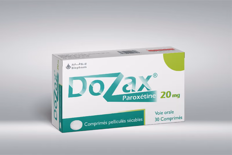 DOZAX — 20MG, COMPRIME PELLICULE SECABLE