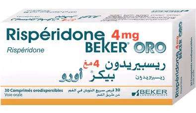 RISPERIDONE BEKER ORO — 4MG, COMPRIME ORODISPERSIBLE