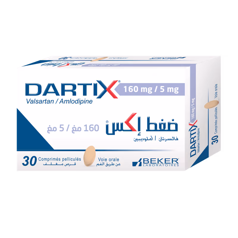 DARTIX — 5MG/160MG, COMPRIME PELLICULE