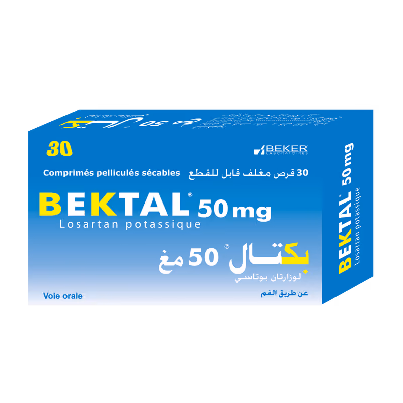 BEKTAL — 50MG, COMPRIME PELLICULE SECABLE