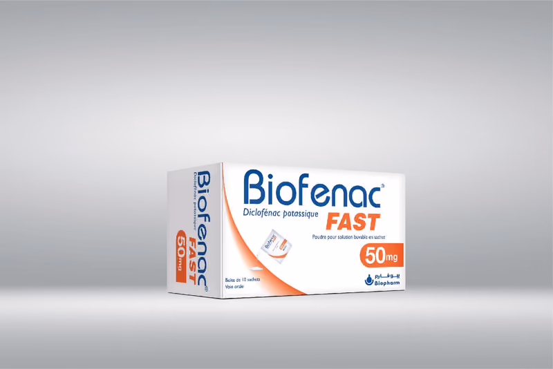BIOFENAC FAST — 50MG/SACHET, POUDRE POUR SOLUTION BUVABLE EN SACHET DOSE