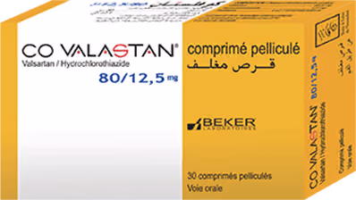 CO VALASTAN — 80MG/12,5MG, COMPRIME PELLICULE