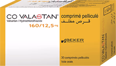 CO VALASTAN — 160MG/12,5MG, COMPRIME PELLICULE
